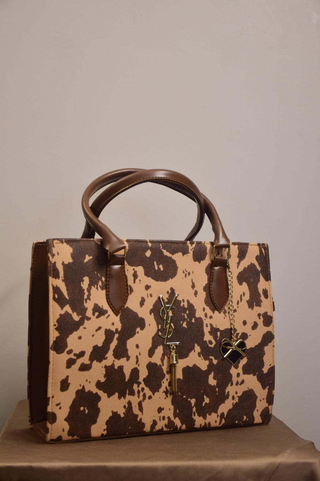 YSL Cow Print HandBag (Brown) - Anumta Alaehim