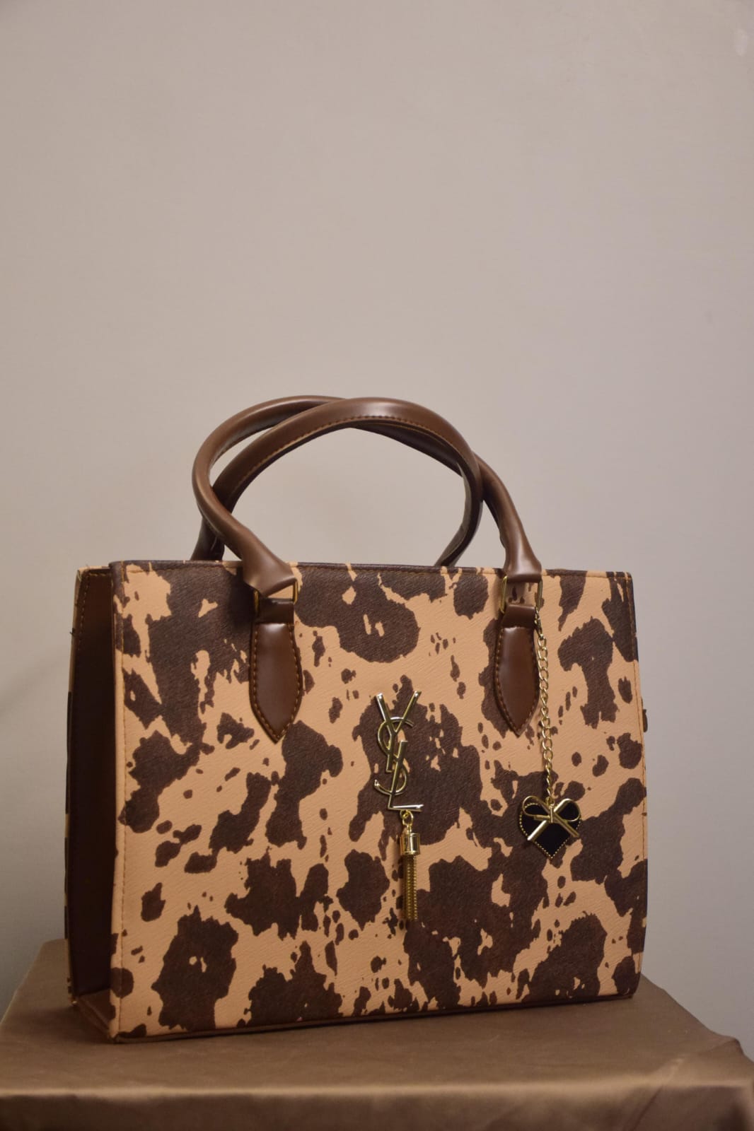 YSL Cow Print HandBag (Brown) - Anumta Alaehim