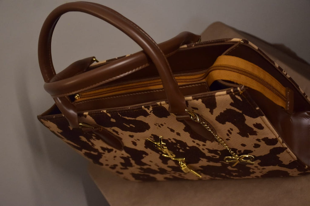 YSL Cow Print HandBag (Brown) - Anumta Alaehim