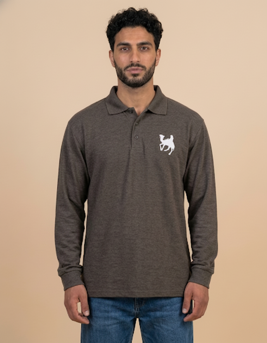 The Heathered Horizon Long-Sleeve Polo