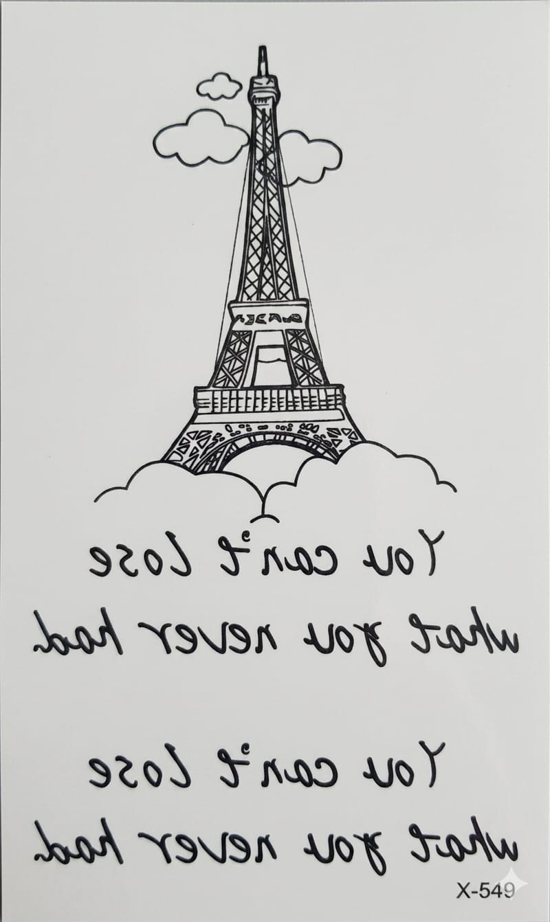 Tattoo - Paris with beautiful Quote - Anumta Alaehim